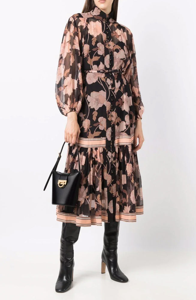 Concert Peonies Panelled Midi-Dress by Zimmermann