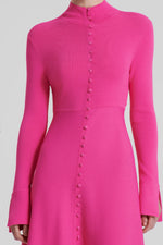 Crepe Knit Button Polo Dress Fuchsia by Scanlan Theodore for Hire High St. Hire Crepe Knit Button Polo Dress Fuchsia by Scanlan Theodore for Hire High St. Hire