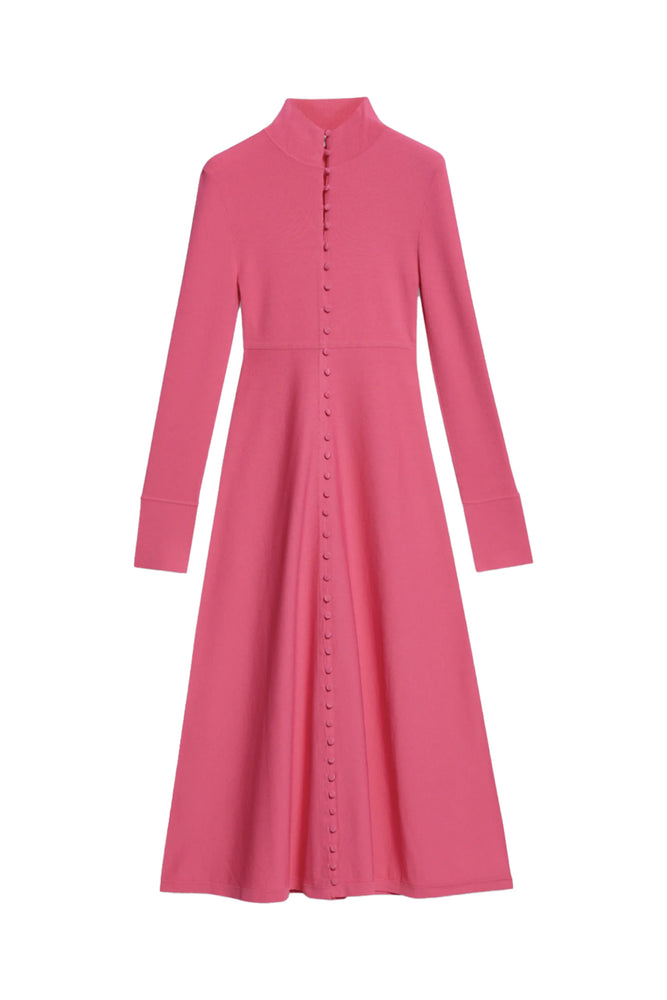 Crepe Knit Button Polo Dress Fuchsia by Scanlan Theodore for Hire High St. Hire Crepe Knit Button Polo Dress Fuchsia by Scanlan Theodore for Hire High St. Hire