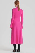 Crepe Knit Button Polo Dress Fuchsia by Scanlan Theodore