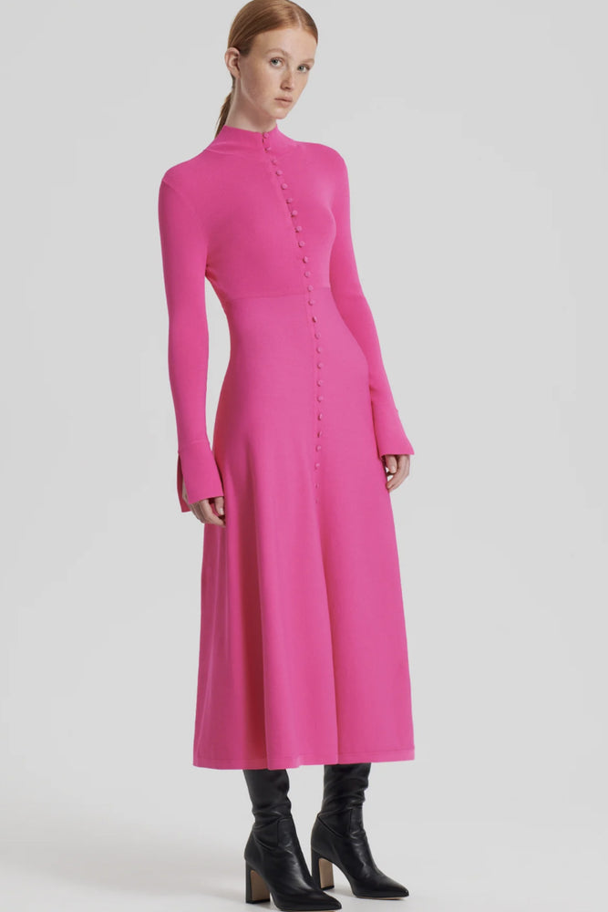 crepe knit button collar dress Crepe Knit Button Polo Dress Lilac by Scanlan Theodore for Hire High St. Hire