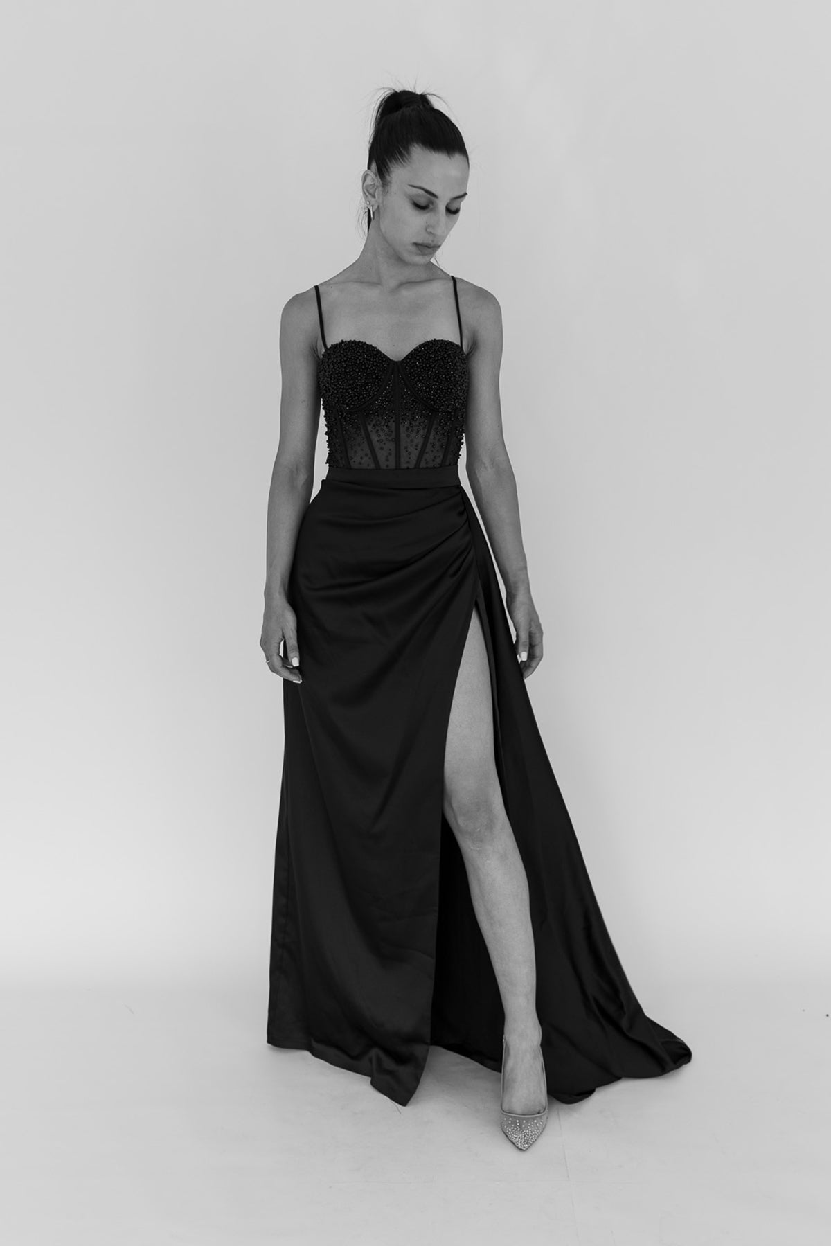 Delta Corset Gown Black by HSH For SALE | High St. Hire Delta Corset Gown Black by HSH For SALE | High St. Hire