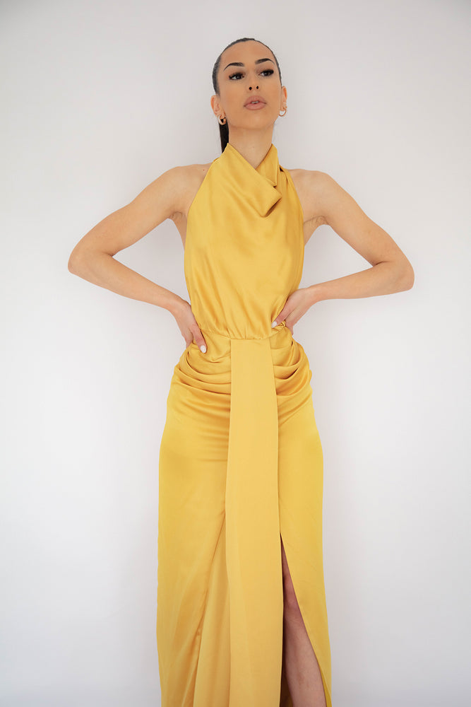 Elle Dress In Mustard by HSH For SALE High Hire