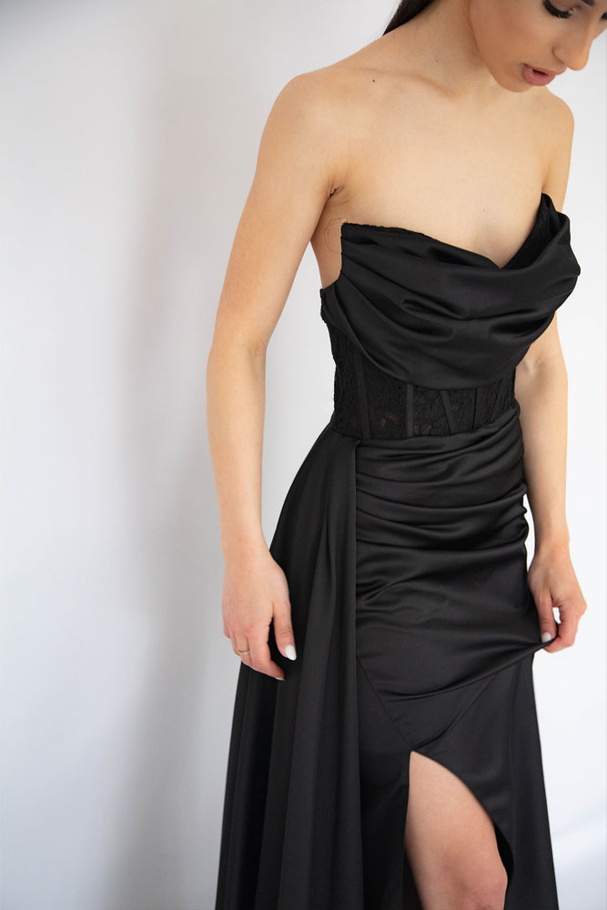 Eva Gown Black by HSH For Hire High St. Hire