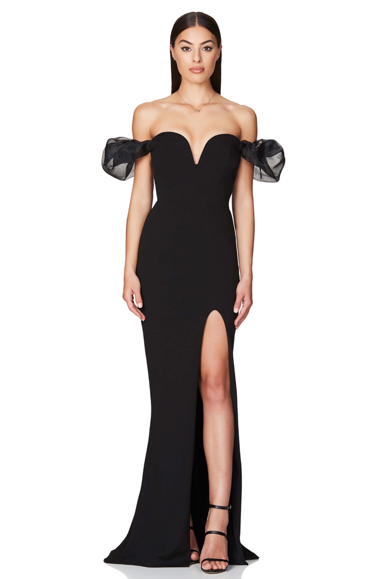 NOOKIE Eleganza Gown | Off Shoulder Black Gown | High St. Hire NOOKIE Eleganza Gown | Off Shoulder Black Gown | High St. Hire