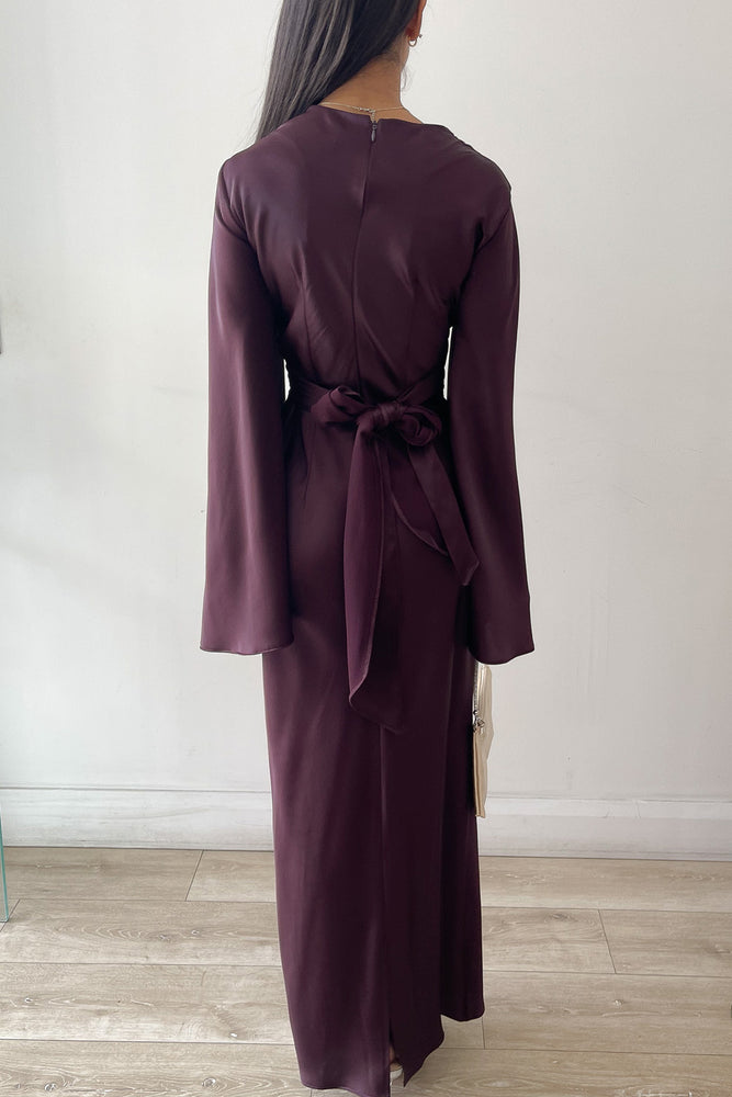 Ezra Burgundy Wrap Dress by HSH