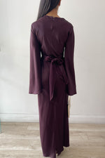 ezra burgundy wrap dress Meshki Ezra Dress
