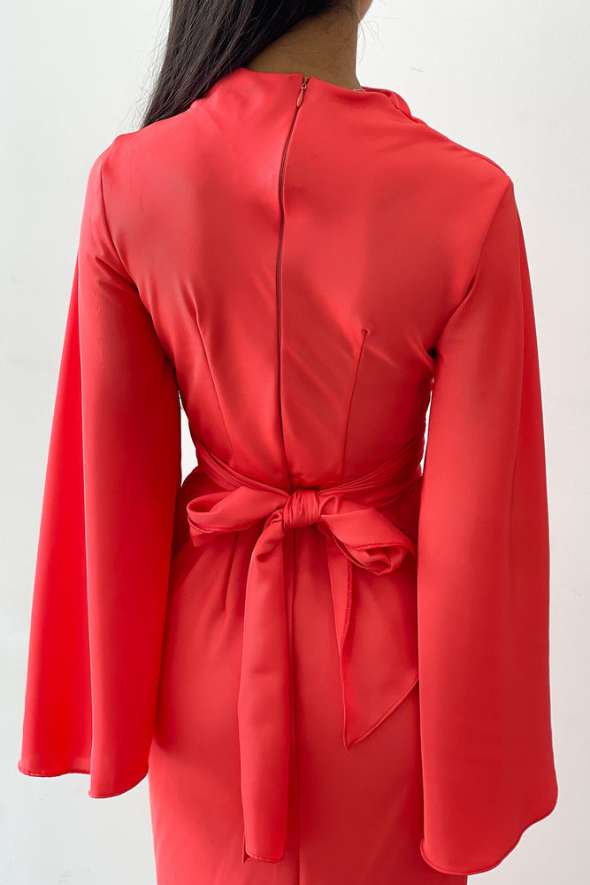 Ezra Coral Wrap Dress by HSH