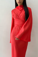 Ezra Coral Wrap Dress by HSH