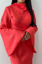 Ezra Coral Wrap Dress by HSH