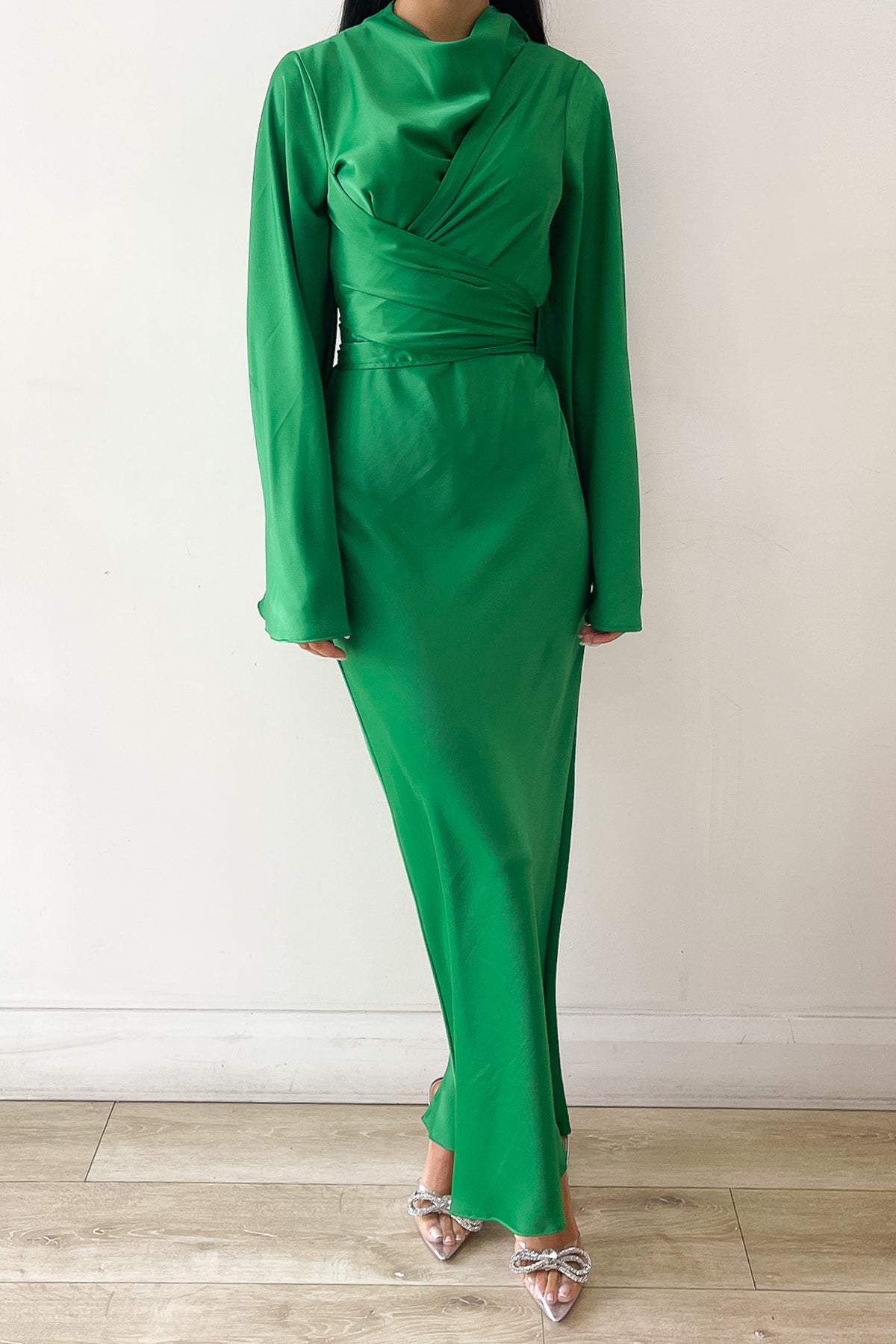 Ezra Green Wrap Dress by HSH For Hire