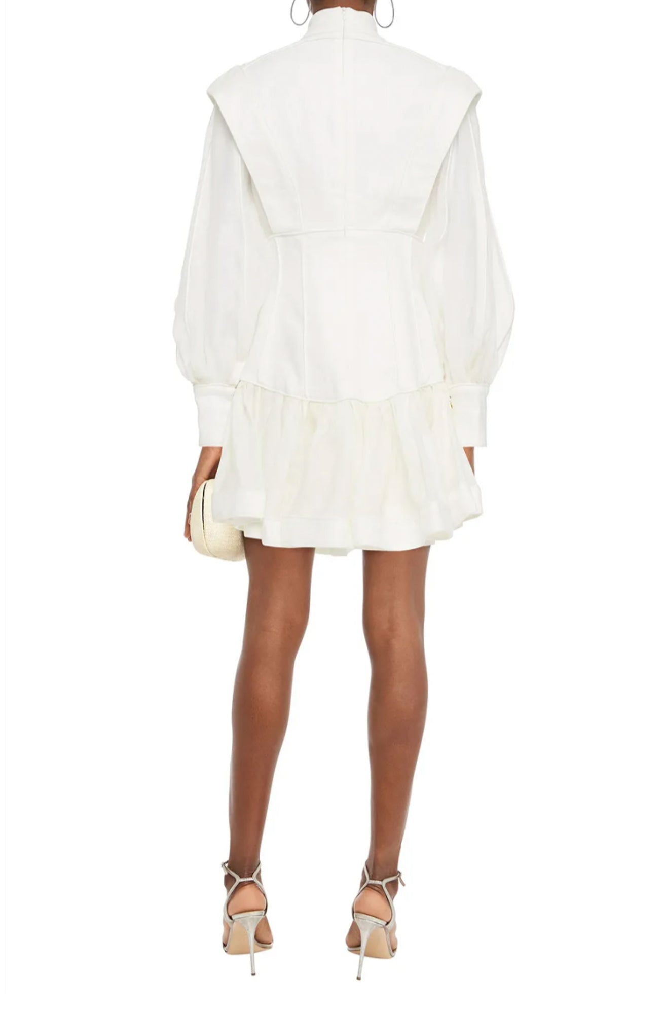 zimmermann glassy long sleeve mini dress fitted lace wedding dress Zimmermann Glassy Long Sleeve Ivory Mini Dress