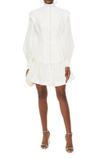 Glassy Long Sleeve Ivory Mini Dress by Zimmermann