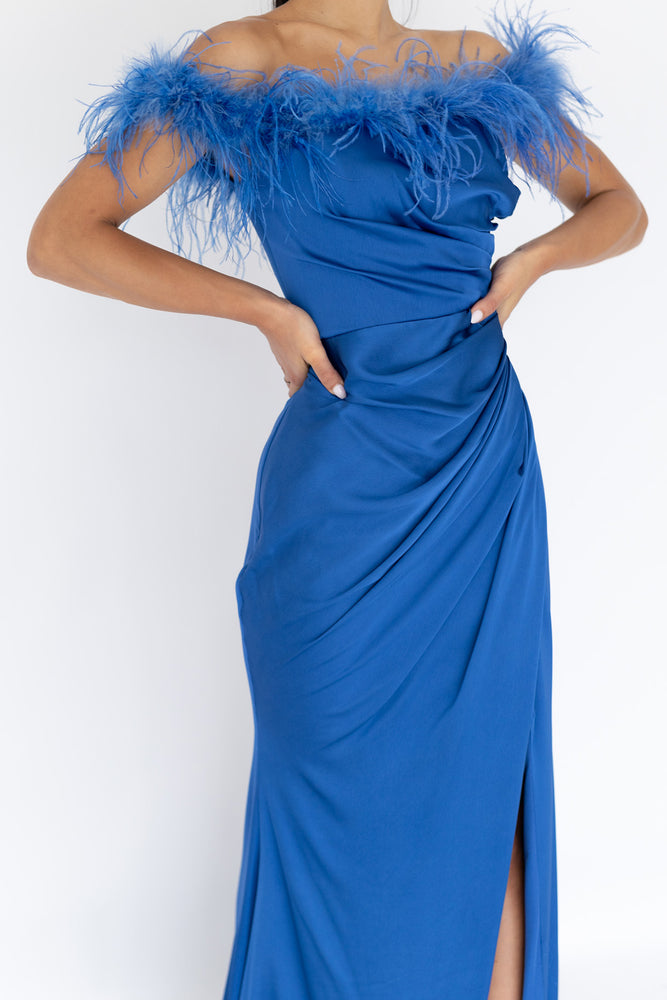 Harley Feather Gown Electric Blue by HSH