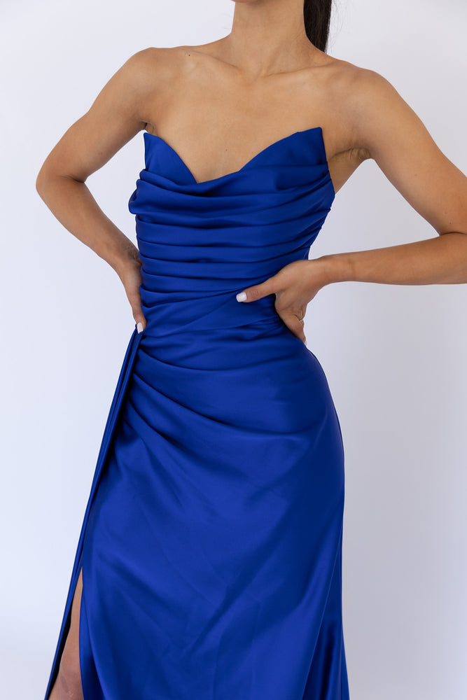 Harper Corset Gown Blue by HSH For Hire | High St. Hire Harper Corset Gown Blue by HSH For Hire | High St. Hire