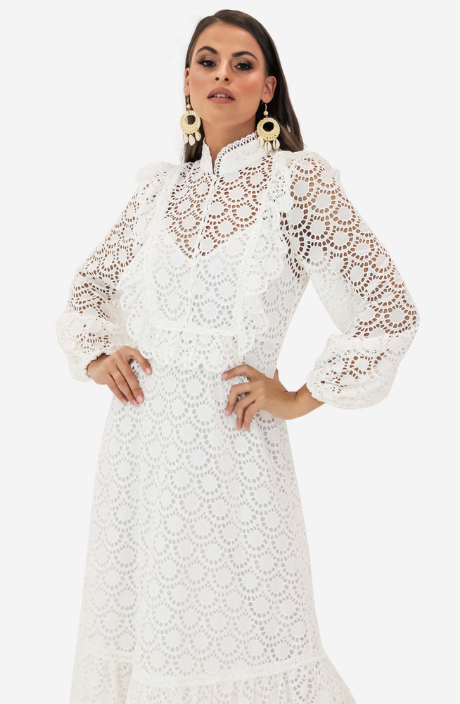 Goldie Scallop Lace Long Dress by Zimmermann
