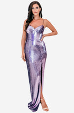 Ice Smoke Sequin Bustier Gown by Jadore (JX2044)