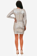 Kylie Long Sleeve Silver Dress by Nookie