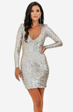Kylie Long Sleeve Silver Dress by Nookie