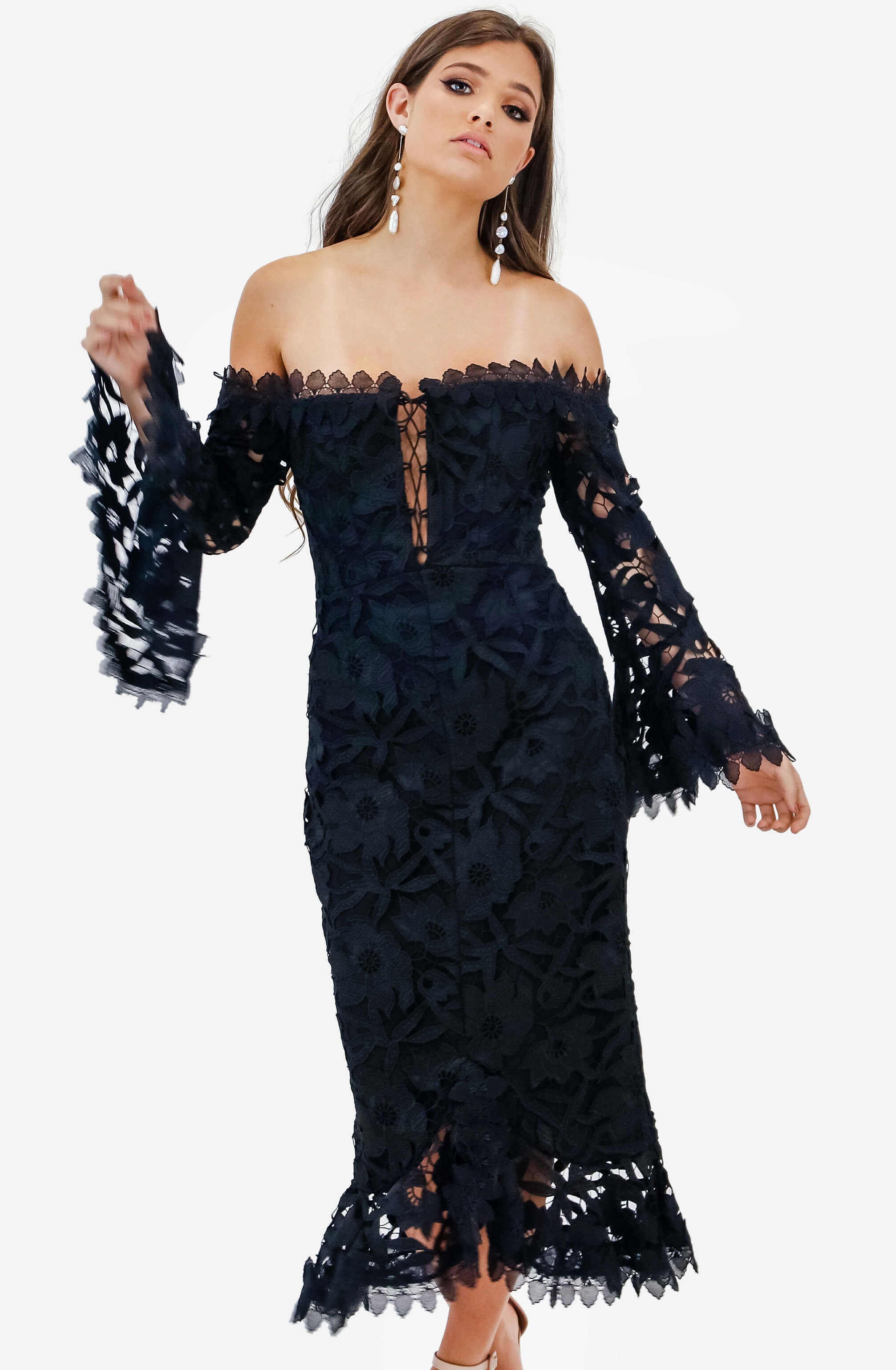 Nicholas black lace outlet dress