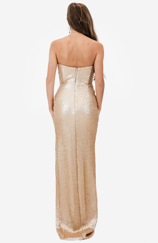 Adele Champagne Sequin Gown by Nookie