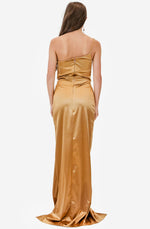 Tease Satin Gold Gown by Nookie