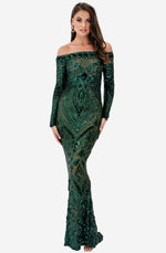 Arabella Emerald Green Dress by Nadine Merabi