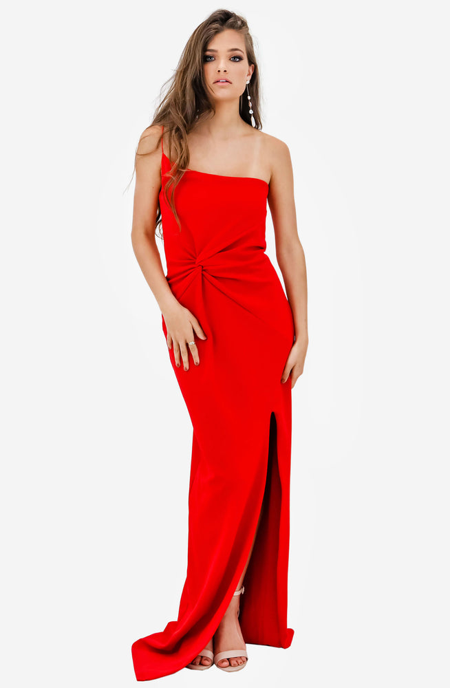 Lust One Shoulder Red Gown by Nookie