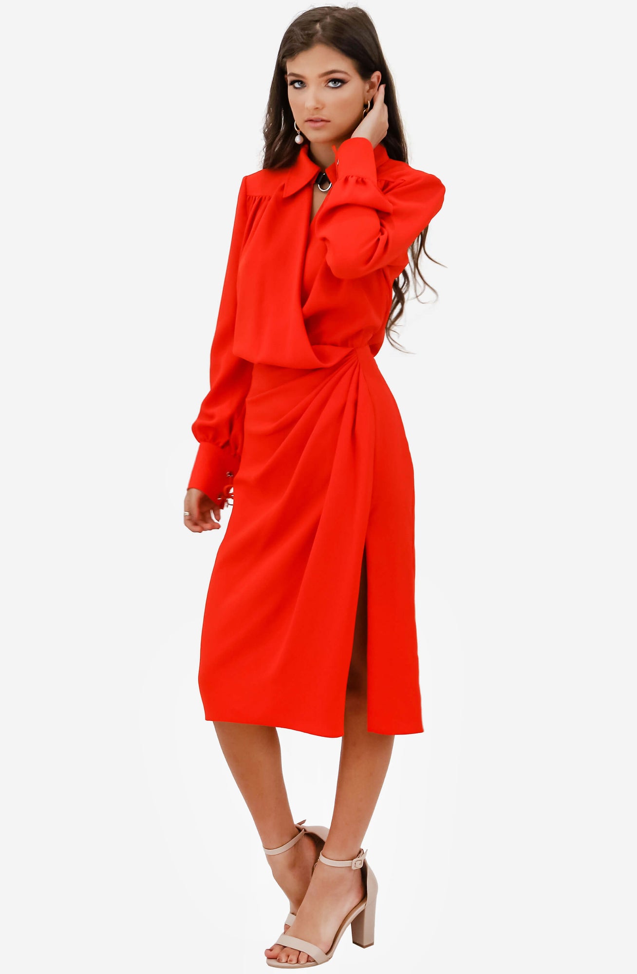 altuzarra for target red dress Altuzarra x Target red wine silky wrap v neck dress