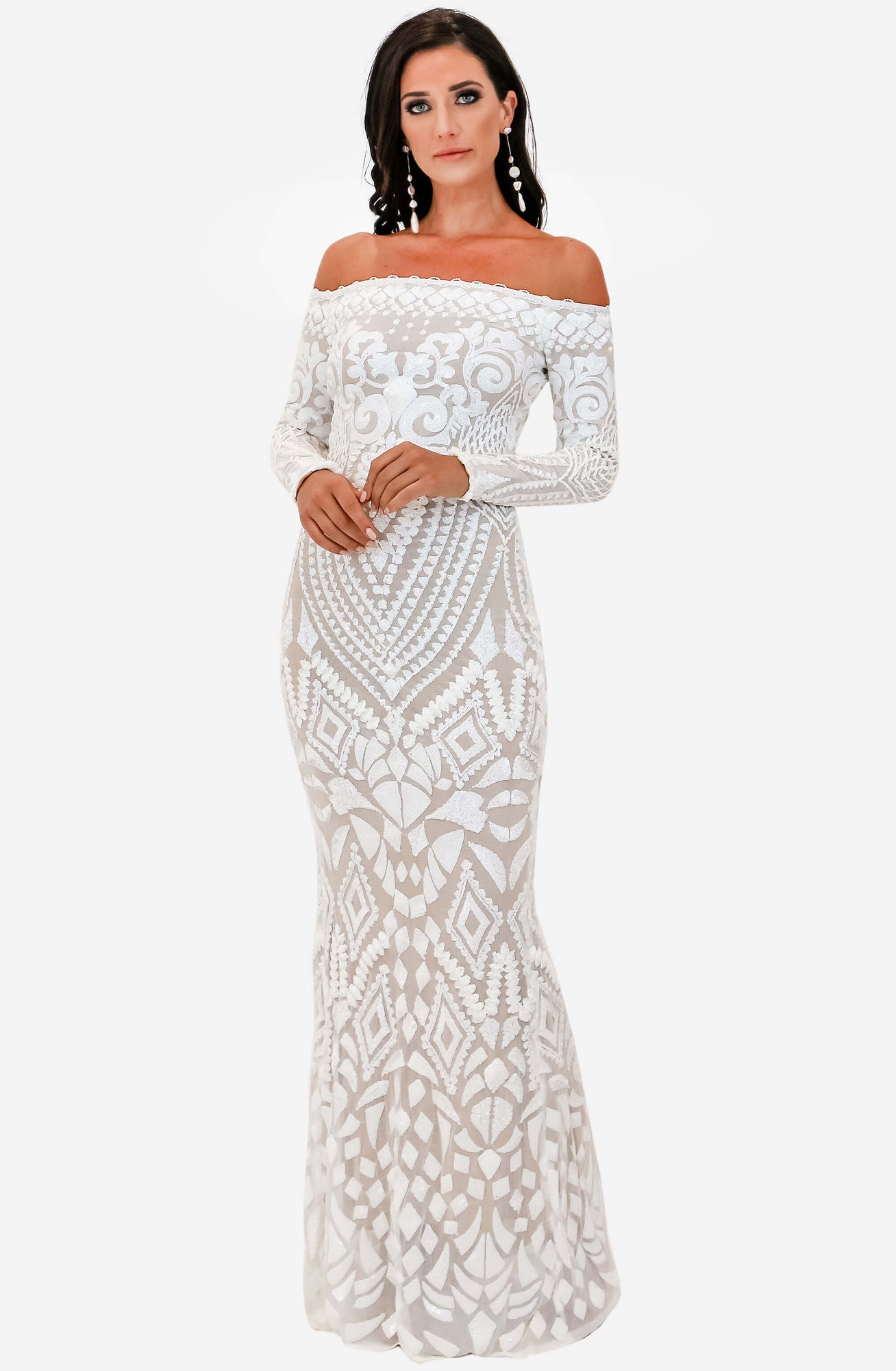 Arabella White Dress by Nadine Merabi for Hire | High St. Hire Arabella White Dress by Nadine Merabi for Hire | High St. Hire