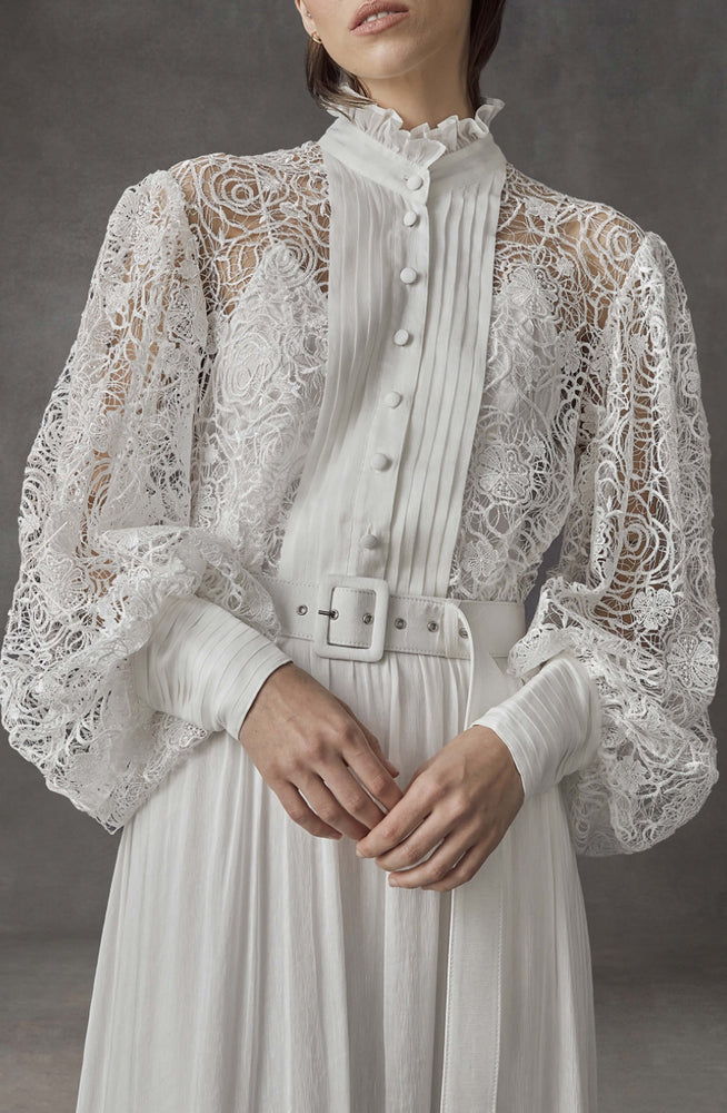 Immaculate Lace Dress by Leo & Lin for SALE High St. Hire Immaculate Lace Dress by Leo & Lin for SALE High St. Hire