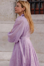 iris pleated bib midi dress Buy Aje Purple Iris Pleated Bib Midi Dress in Silk-linen Gauze For Women Online