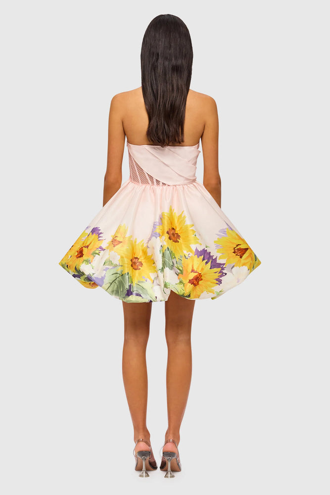 leo lin sunflower dress LEO LIN Cleo Sunflower-Embroidered Midi Dress