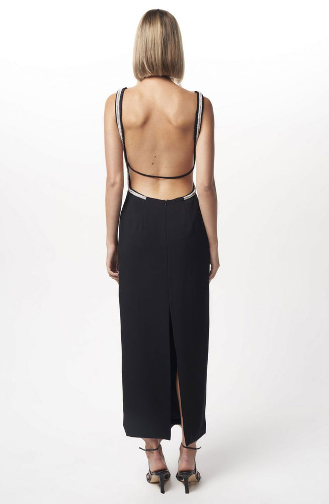 Long Diamond Backless Dress Black by Nicola Finetti For Hire | High St. Hire Long Diamond Backless Dress Black by Nicola Finetti For Hire | High St. Hire