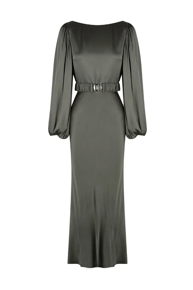 La Lune Balloon Sleeve Midi Olive By Shona Joy | High St. Hire La Lune Balloon Sleeve Midi Olive By Shona Joy | High St. Hire