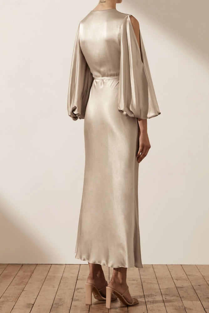shona joy elton wrap midi dress Shona Joy Elton Wrap Dress Olive Green Size 6