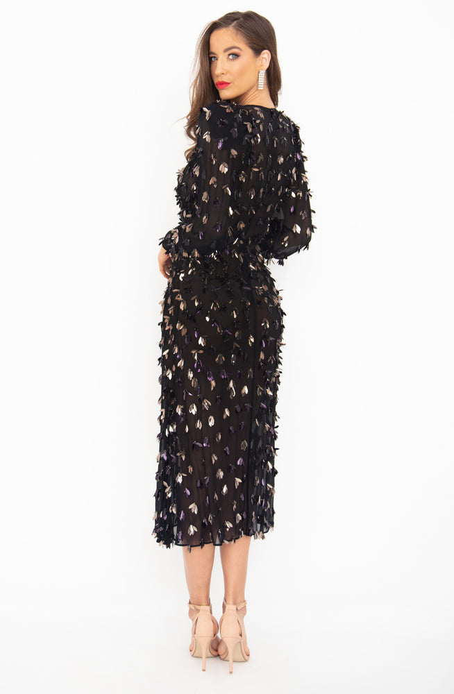 Corina Black Midi Dress by Rachel Gilbert