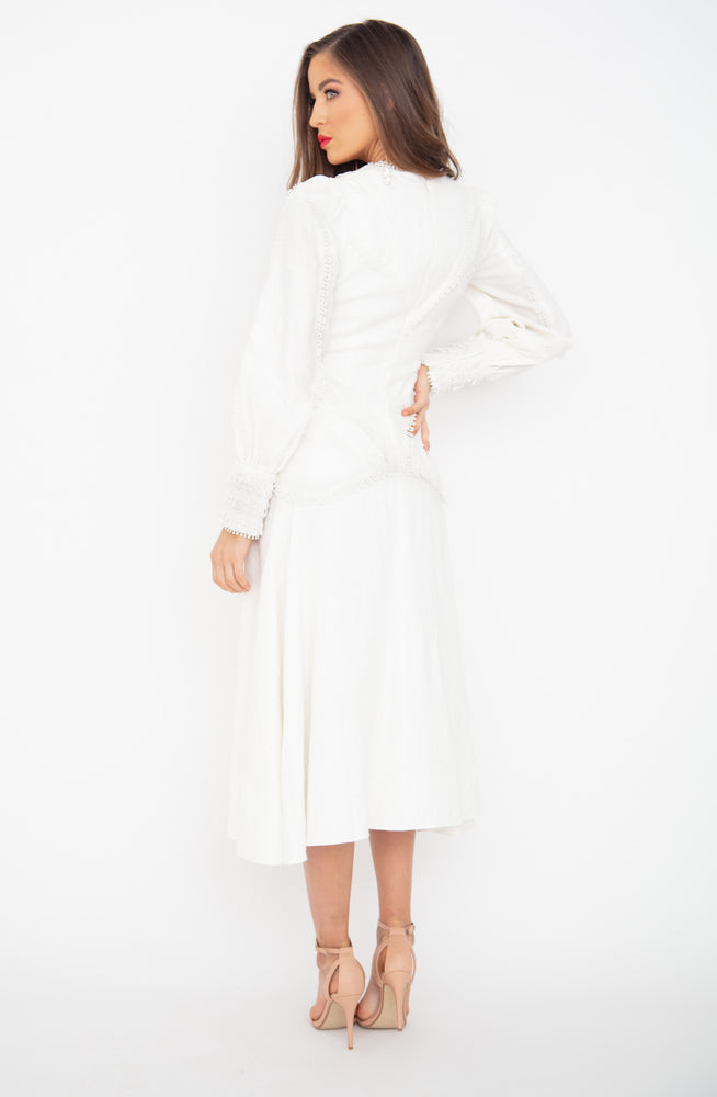 Greta White Midi Dress by Rachel Gilbert