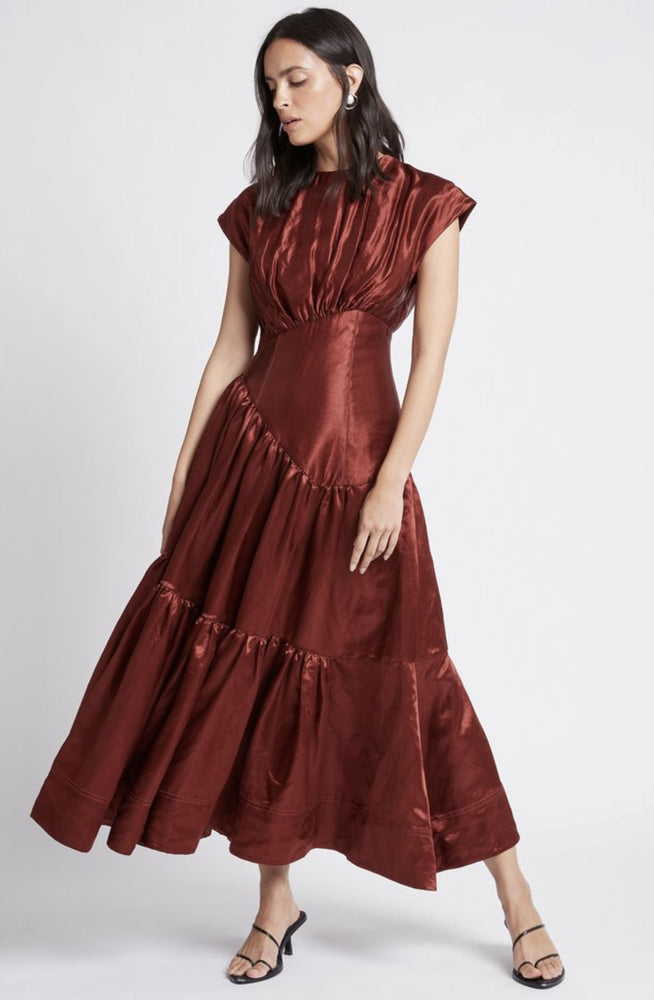 aje reflection midi dress Aje Reflection Midi Dress In Oak Moss