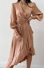Silk Wrap Midi Dress Biscuit by Zimmermann