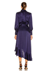 Silk Wrap Midi Dress Indigo by Zimmermann