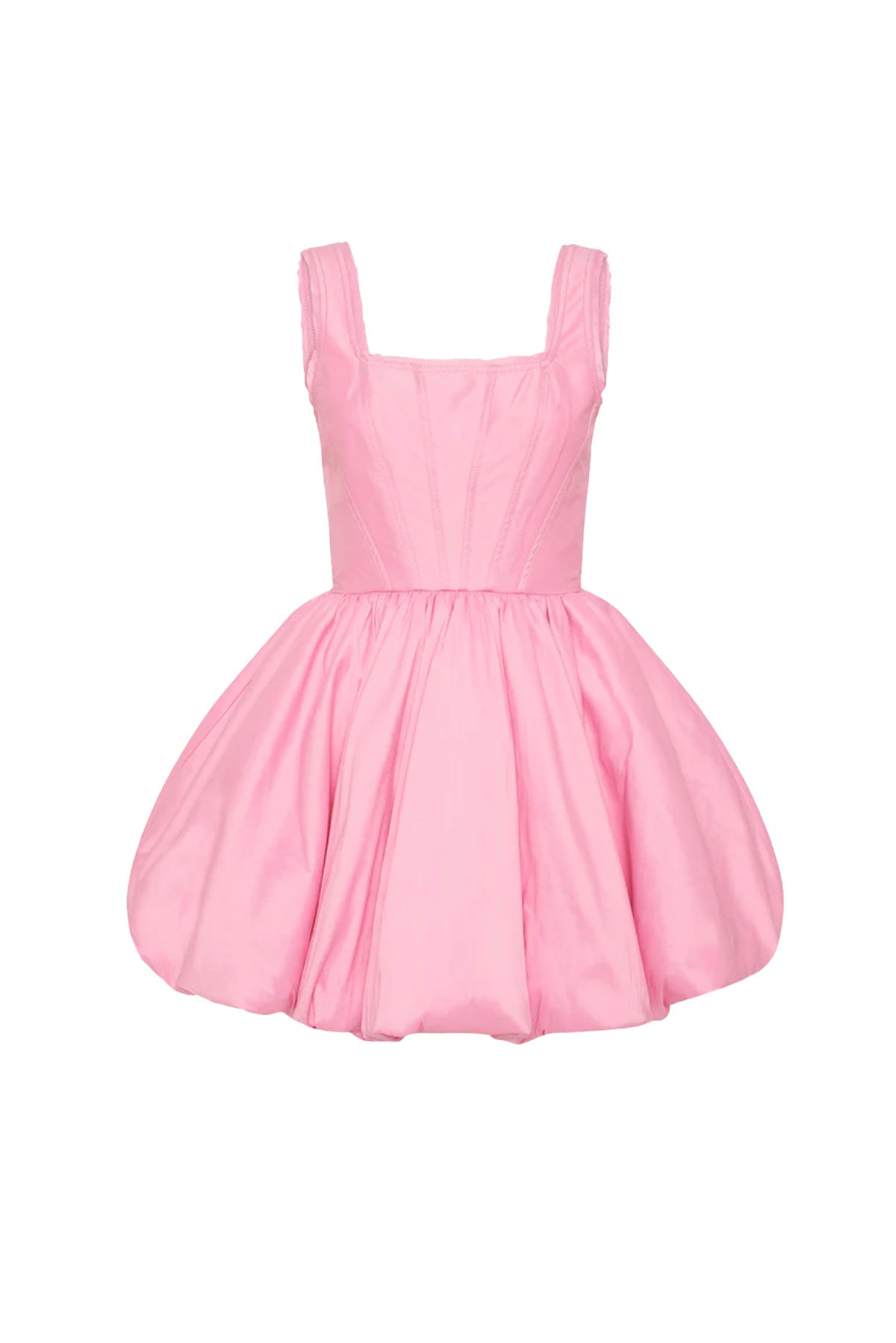 strapless open back dress A-line Pink Wedding Dress With Removable Sleeve,Sweetheart Neckline Br main image 1