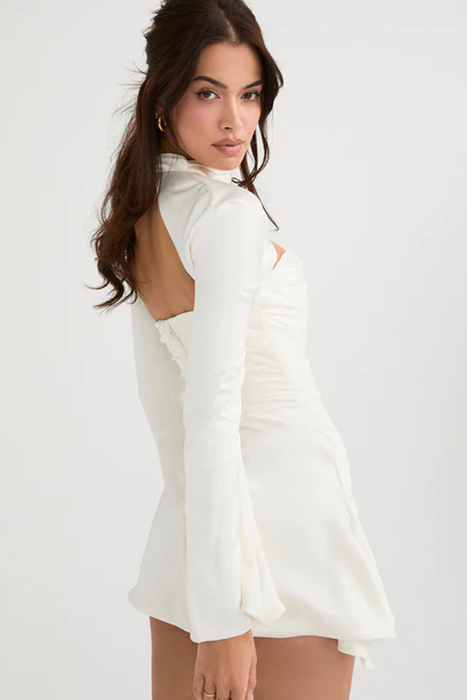 Toira White Draped Corset Dress by House of CB