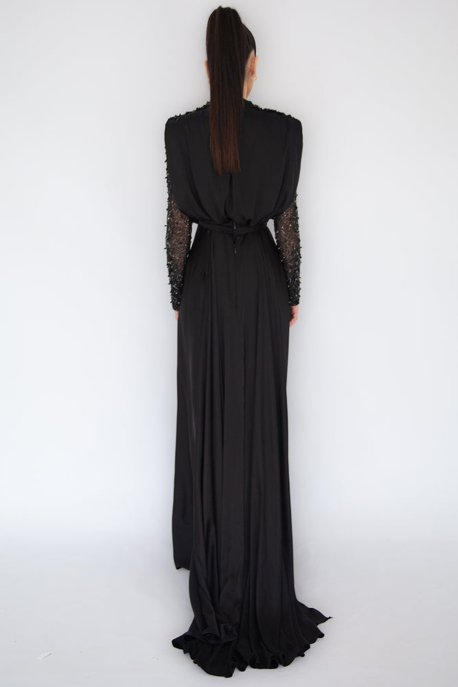 Yasmine Beaded Gown Black by HSH