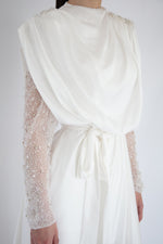 Yasmine Beaded Gown White by HSH