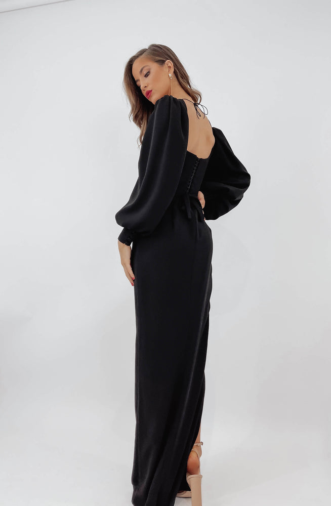 Void Black Long Sleeve Dress by Lia Stublla